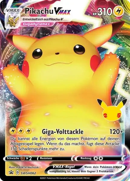 Pikachu VMAX SWSH062 – Pokémon Celebraitions Karte