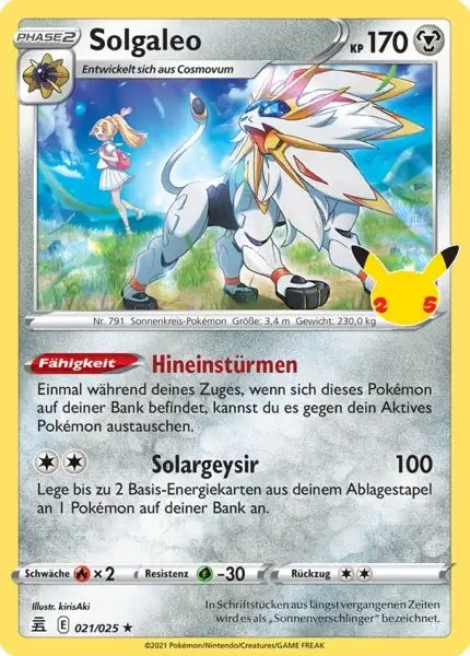 Solgaleo 021/025 – Pokémon Celebraitions Karte