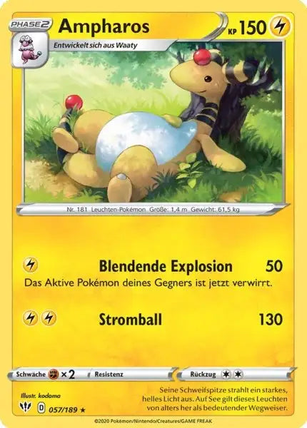 ampharos 057/189 – Pokémon Flammende Finsternis Karte
