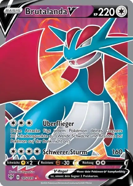 brutalanda v 185/189 – Pokémon Flammende Finsternis Karte