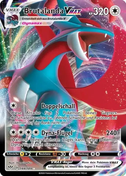 brutalanda vmax 144/189 – Pokémon Flammende Finsternis Karte