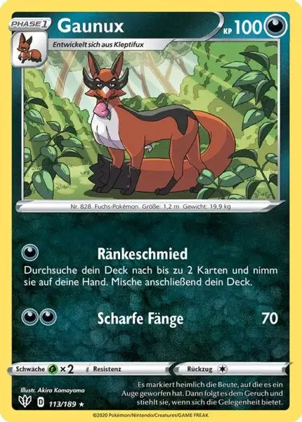 gaunux 113/189 – Pokémon Flammende Finsternis Karte