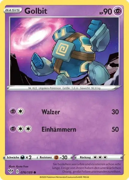 golbit 076/189 – Pokémon Flammende Finsternis Karte