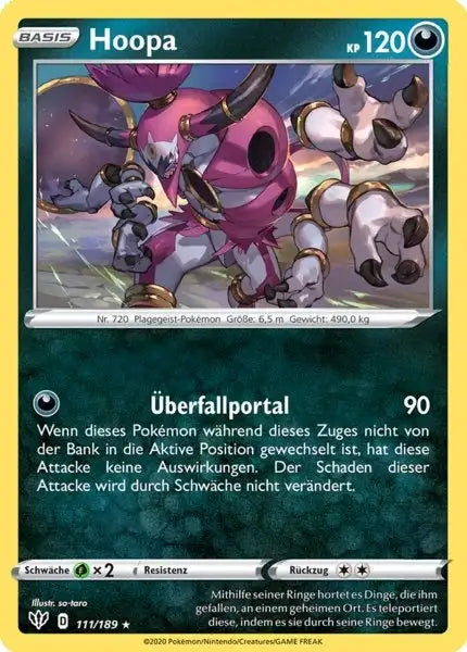 hoopa 111/189 – Pokémon Flammende Finsternis Karte