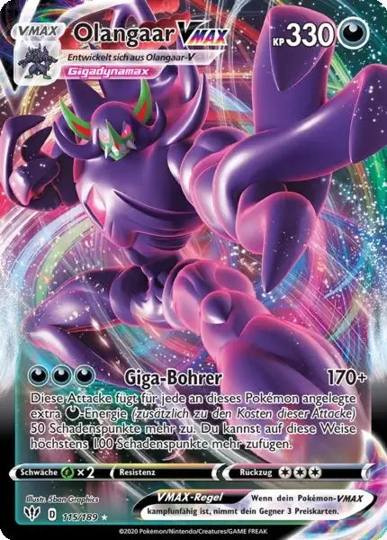 olangaar vmax 115/189 – Pokémon Flammende Finsternis Karte