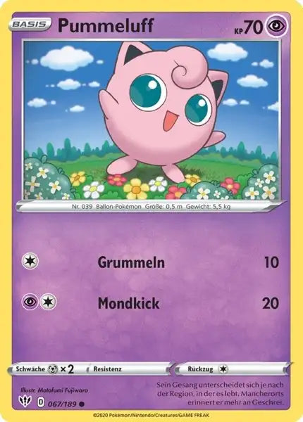 pummeluff 067/189 – Pokémon Flammende Finsternis Karte