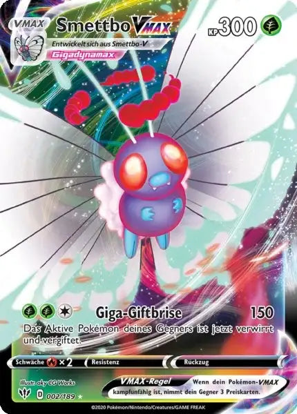 smettbo vmax 002/189 – Pokémon Flammende Finsternis Karte