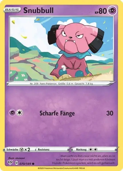 snubbull 070/189 – Pokémon Flammende Finsternis Karte