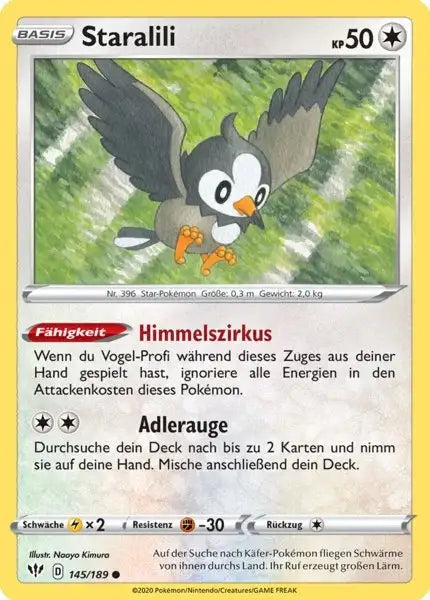staralili 145/189 – Pokémon Flammende Finsternis Karte