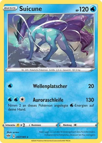 suicune 037/189 – Pokémon Flammende Finsternis Karte