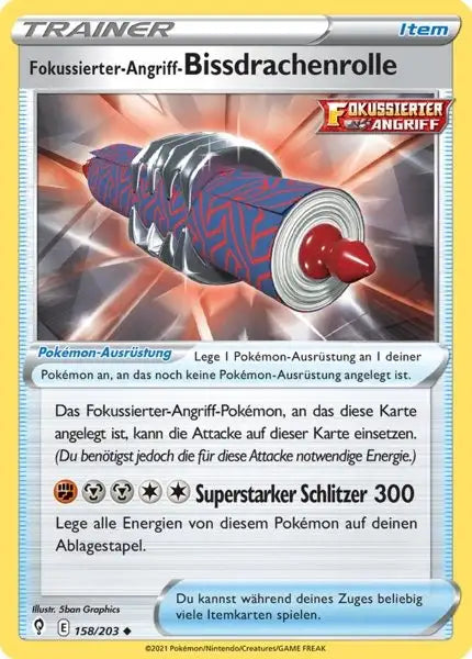 fokussierter angriff bissdrachenrolle 158/203 – Pokémon Drachenwandel Karte