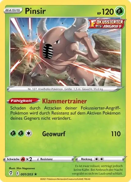 pinsir 001/203 – Pokémon Drachenwandel Karte