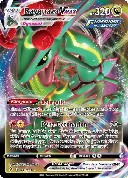 rayquaza vmax 111/203 – Pokémon Drachenwandel Karte