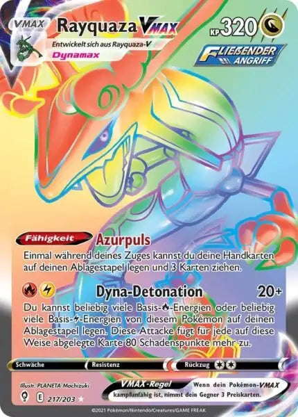 rayquaza vmax 217/203 – Pokémon Drachenwandel Karte