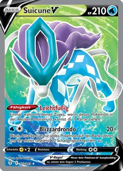 suicune v 173/203 – Pokémon Drachenwandel Karte