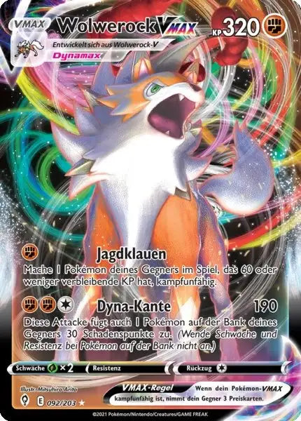 wolwerock vmax 092/203 – Pokémon Drachenwandel Karte