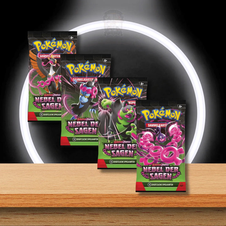 Pokémon Karmesin und Purpur Nebel der Sagen Booster Bundle Display DE
