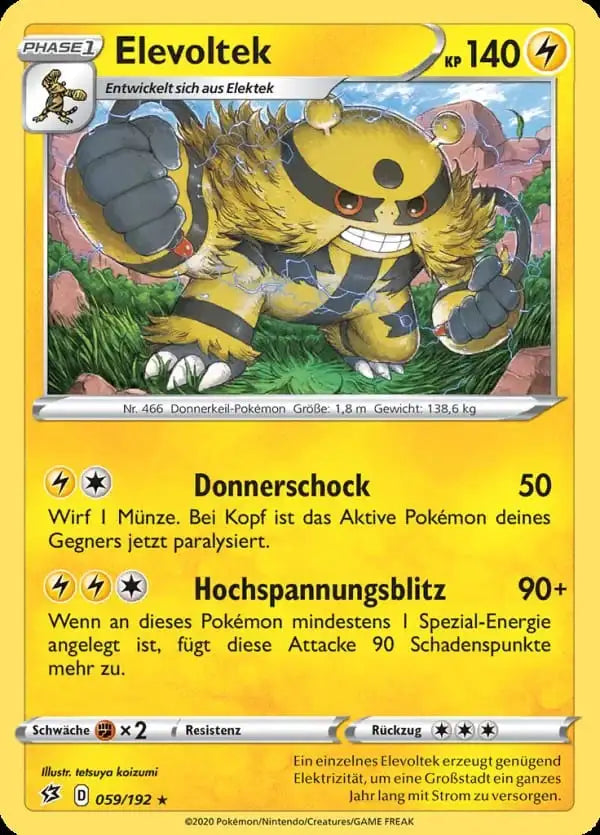 elevoltek 059/192 – Pokémon Clash der Rebellen Karte