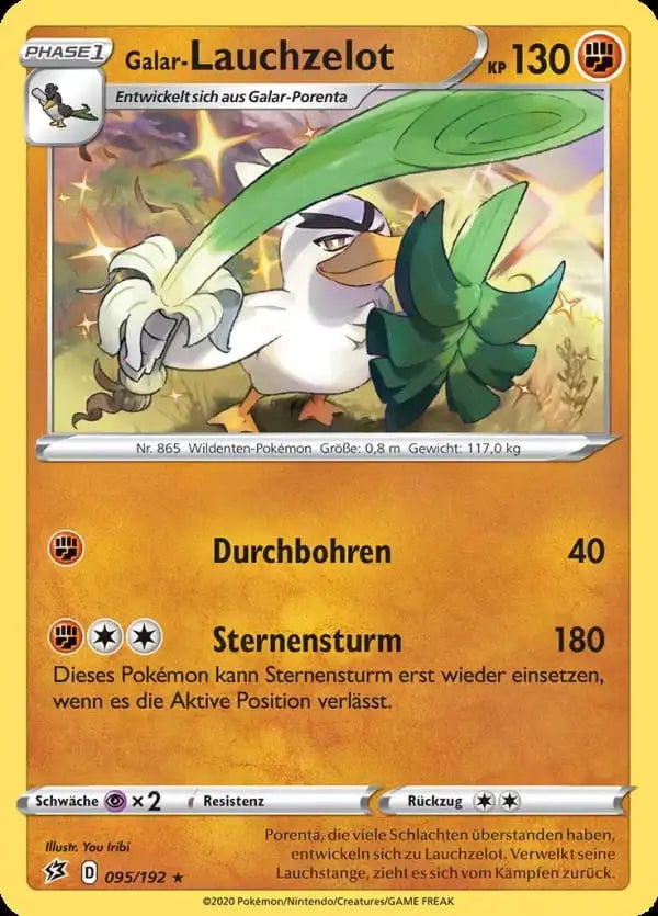 galar lauchzelot 095/192 – Pokémon Clash der Rebellen Karte