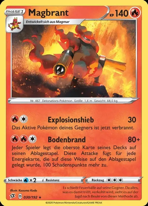 magbrant 030/192 – Pokémon Clash der Rebellen Karte