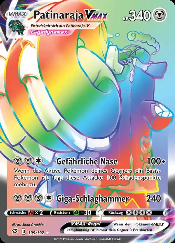 patinaraja vmax 199/192 – Pokémon Clash der Rebellen Karte