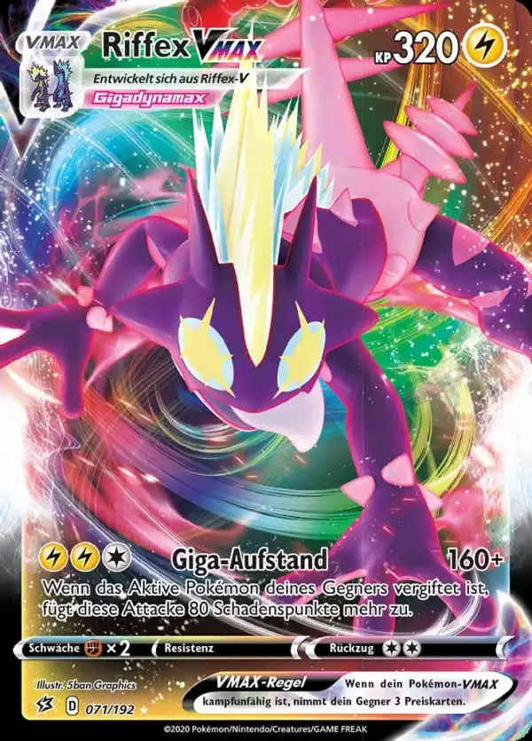 riffex vmax 071/192 – Pokémon Clash der Rebellen Karte