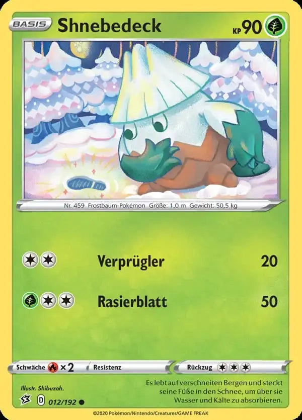 shnebedeck 012/192 – Pokémon Clash der Rebellen Karte
