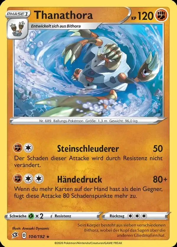thanathora 104/192 – Pokémon Clash der Rebellen Karte