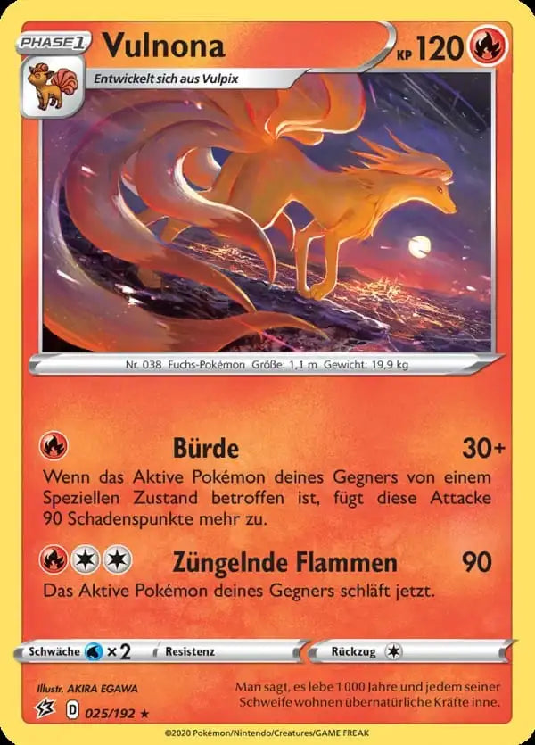 vulnona 025/192 – Pokémon Clash der Rebellen Karte
