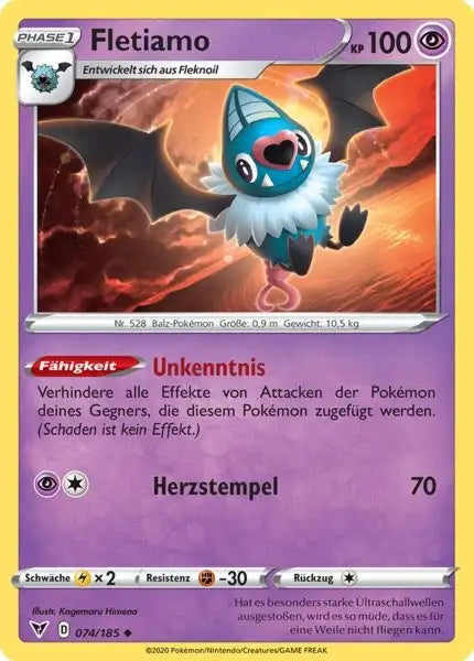 fletiamo 074/185 – Pokémon Farbenschock Karte