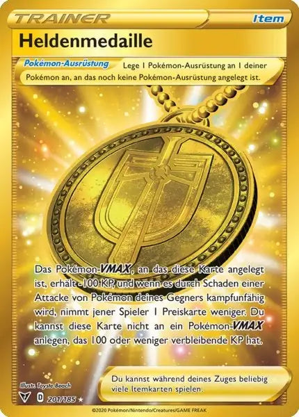 heldenmedaille 201/185 – Pokémon Farbenschock Karte