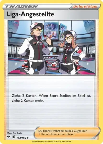 liga angestellte 153/185 – Pokémon Farbenschock Karte