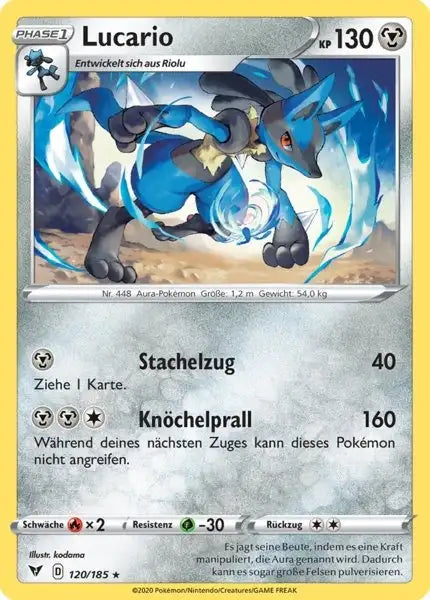 lucario 120/185 – Pokémon Farbenschock Karte