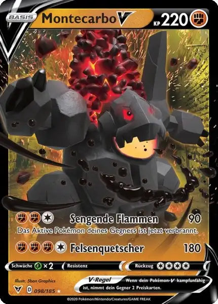 montecarbo v 098/185 – Pokémon Farbenschock Karte