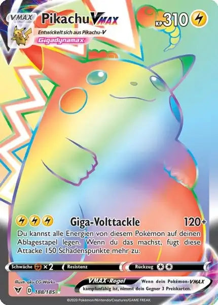 pikachu vmax 188/185 – Pokémon Farbenschock Karte