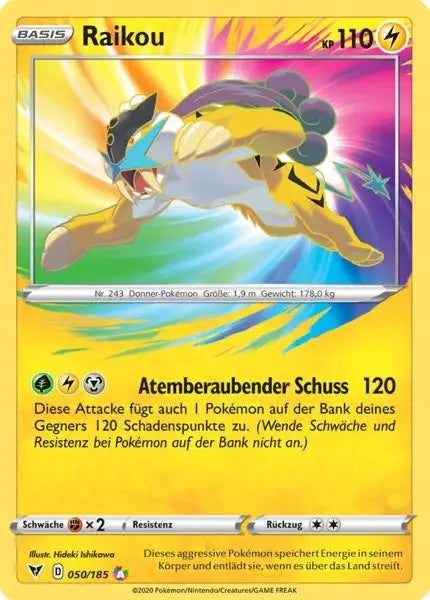 raikou 050/185 – Pokémon Farbenschock Karte