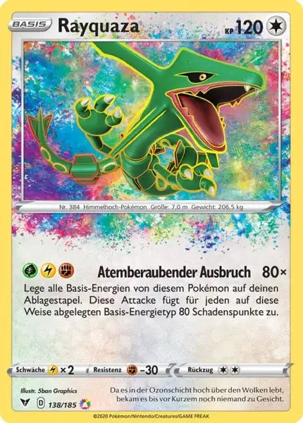 rayquaza 138/185 – Pokémon Farbenschock Karte