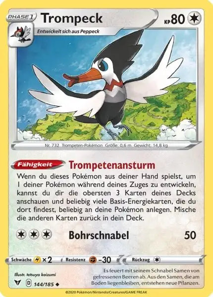 trompeck 144/185 – Pokémon Farbenschock Karte
