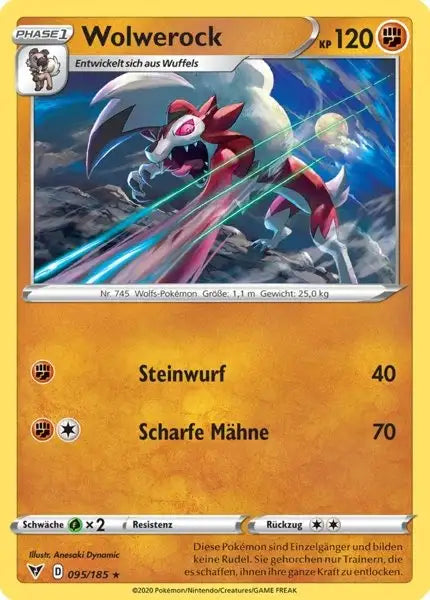 wolwerock 095/185 – Pokémon Farbenschock Karte